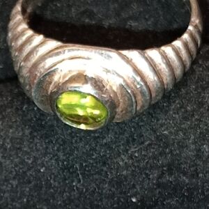 Vintage Sterling Silver Ring with Peridot Gemstone